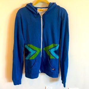 AVIATOR NATION Zip Hoodie Sweatshirt, Blue, Large